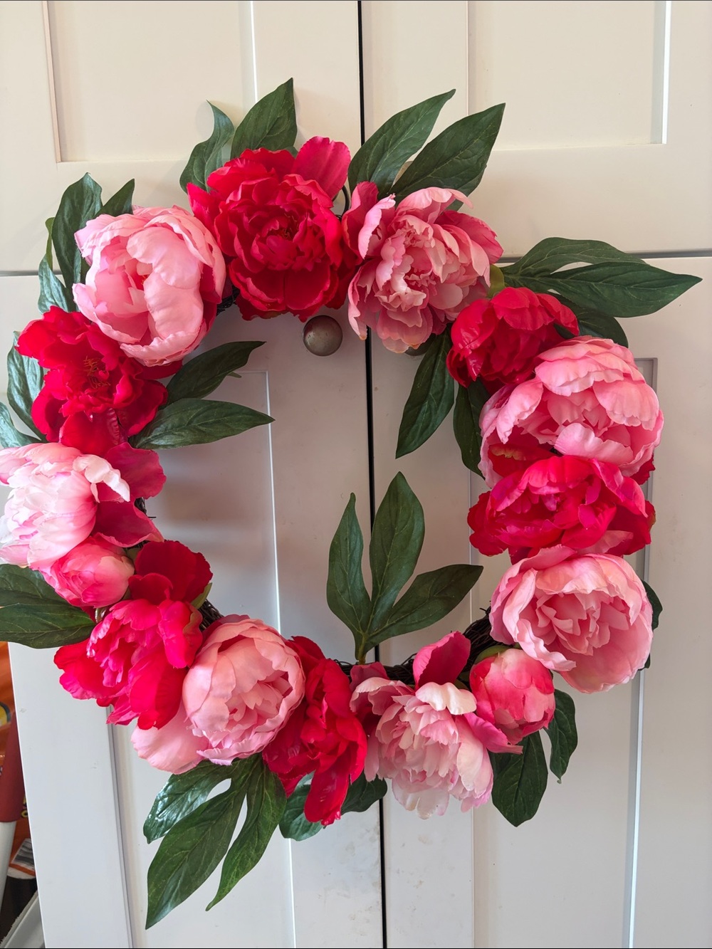 Pink & Red Faux Peony Wreath - Home Accents Gorgeous Large 18’ by 18’